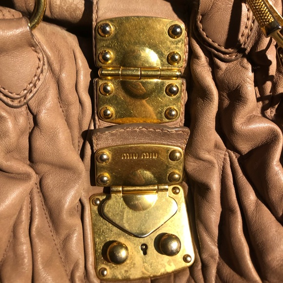 AUTH. MIU MIU by Prada Matelasse Coffer Lock Bag - Picture 5 of 13